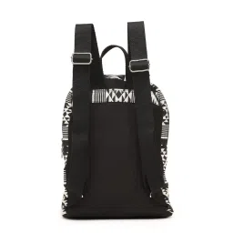 Anekaant Geomat Black & White Fret Jacquard Cotton Backpack image 3