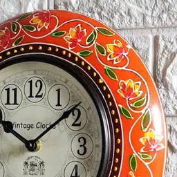 Vintage Clock Painted Handcrafted Wall Clock/One Year Warranty / 9132-10-H image 3