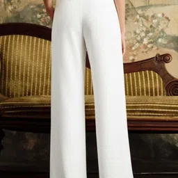 BROADSTAR Women Smart Loose Fit High-Rise Easy Wash Pleated Trousers image 4