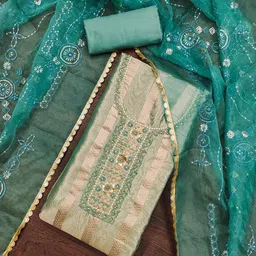 KALINI Organza Unstitched Dress Material-picture-26