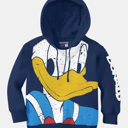 Bonkids Full Sleeves Mickey & Friends Featuring Donald Duck Printed Hoodie - Navy Blue-picture-14