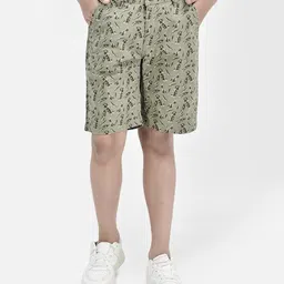 CRIMSOUNE CLUB Leaves Printed Shorts - Olive Green-picture-19