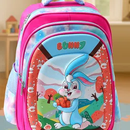 Rabbit Print Backpack Pink - Height 16 Inches-image-18