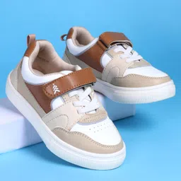 Pine Kids Casual Shoes with Velcro Closure - White & Beige-picture-19