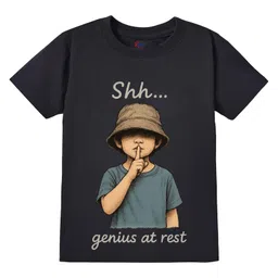 KAVEE Pure Cotton Half Sleeves Boy Printed Bio Washed Tee - Black-picture-14