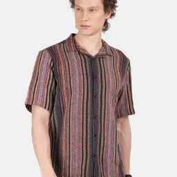 Blu MNKY Men Multi Stripes Striped Smart Slim Fit Casual Shirt-image-49
