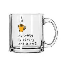 KoolTech Black & Transparent Typography Printed Glass Mug-picture-32