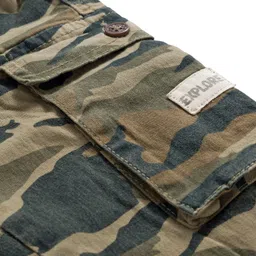Babyhug Twill Woven Full Length Trouser Pant With Camouflage Design - Olive Green image 3