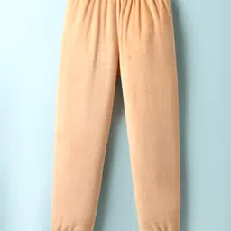 Babyhug Velour Woven Full Sleeves Text Embroidered Winter Wear Suit - Peach image 5