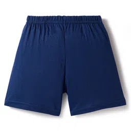 Babyhug 100% Cotton Knit Sleeveless Sando & Shorts Set with Bear Print - Red & Navy Blue image 5