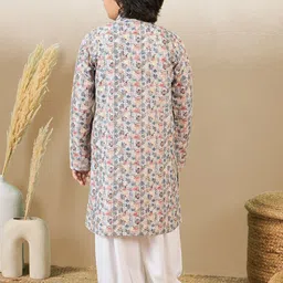 YK Boys Ethnic Motifs Printed Regular Kurta with Patiala image 5