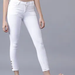 Tokyo Talkies Women White Skinny Fit Mid-Rise Clean Look Stretchable Jeans image 1