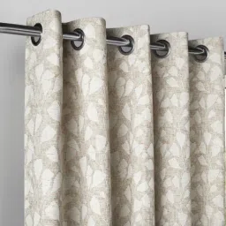 Haus & Kinder Brown Polyester Abstract Urabn leaf Eyelets 7 ft Door Curtain image 5