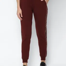 Solly by Allen Solly Maroon Printed Joggers image 1