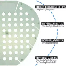 Zureni Urinal Pot Mat Anti-Splash Deodorizer Spatter Eucalyptus Fragrance For Bathroom and Restroom, ZU-UPR-20SM (Pack of20) image 5