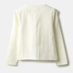United Colors Of Benetton Off White Regular Fit Textured Top image 2