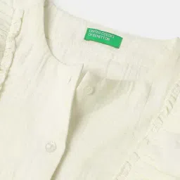 United Colors Of Benetton Off White Regular Fit Textured Top image 3