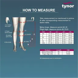 Tynor Medical Compression Stocking Thigh Beige Small Size, TA06046 (Pack 2 Piece) image 4