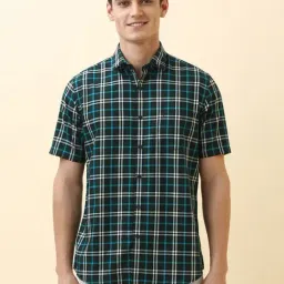 Allen Solly Green Slim Fit Checks Shirt image 1