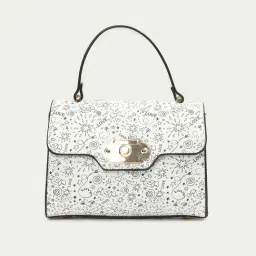 Ginger by Lifestyle White & Black Printed Handbag-image-26