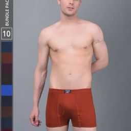 Dollar Lehar Assorted Cotton Regular Fit Trunks - Pack Of 10-picture-28
