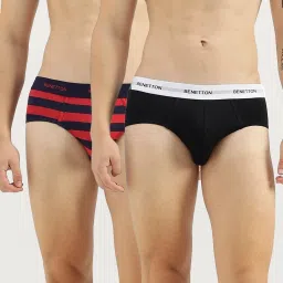 United Colors Of Benetton Multicolored Regular Fit Striped Briefs - Pack Of 2 image 1
