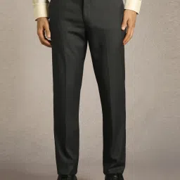 Louis Philippe Grey Slim Fit Texture Trousers image 1