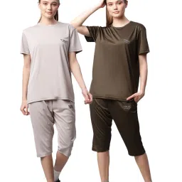Vimal Jonney Multicolored Regular Fit T-Shirt With Capris (Pack Of 2) image 1