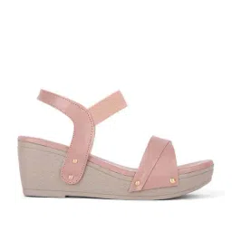 Iconics Women's Peach Ankle Strap Wedges-image-91
