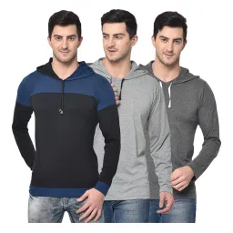 Vimal Jonney Multicolor Hooded T-Shirt - Pack of 3 image 1