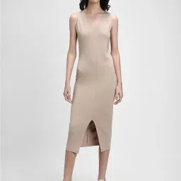 Forever 21 Beige Regular Fit Midi Dress image 1