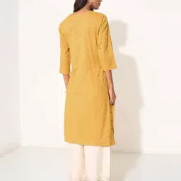 Rangmanch By Pantaloons Yellow Regular Fit Printed Kurta image 2