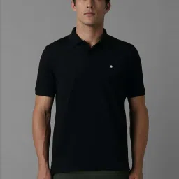 Louis Philippe Black Regular Fit Polo T-Shirt image 1
