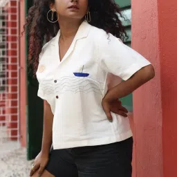 quirkybae Quirky Bae White Embroidered Shirt image 1