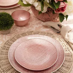 Pure Home and Living Pink Glass Dessert Plates image 1