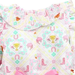 Tiny Girl Pink Barbie Printed Dress image 4