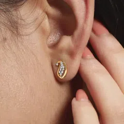 Mia by Tanishq Diamond 14k (585) Yellow Gold Earrings for Women-image-90