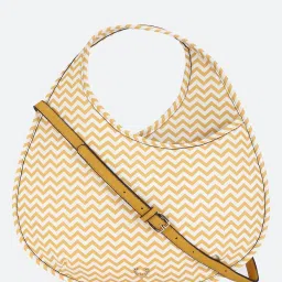 Allen Solly Yellow Printed Medium Hobo Handbag image 1