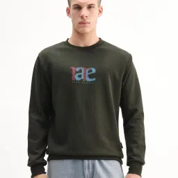 Rare Rabbit Green Regular Fit Printed Sweatshirt image 1