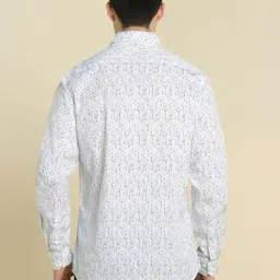 Allen Solly White Cotton Slim Fit Printed Shirt image 2