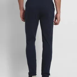 Van Heusen Athleisure Regular Fit Smart Tech Easy Stain Release Solid Trackpants - Blue Melange image 2