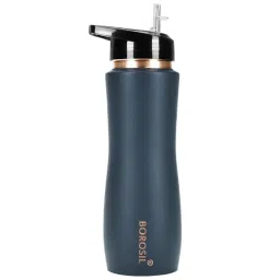 Borosil Water Bottle with 100 percent Copper & Leakproof (Grey, 750 ml) image 1