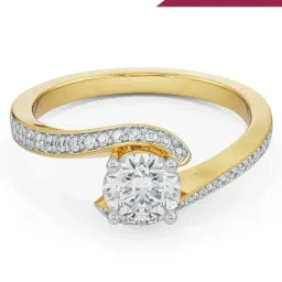 Emori 14k Yellow Gold & Diamond Esther Solitaire Twisted Ring image 1