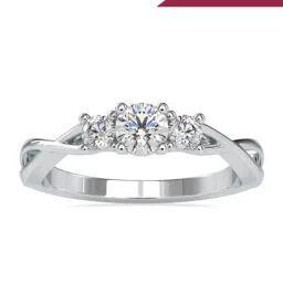 Emori 18k White Gold & Diamond Timeless Three Stone Ring image 1