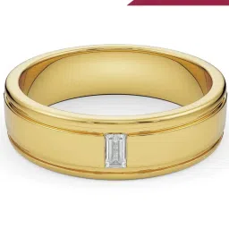 EMORI Yellow Gold Classic Emerald Men's Diamond Ring image 1