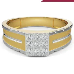 EMORI Yellow Gold Dewy Quad Diamond Band for Men image 1