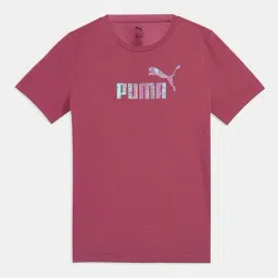 Puma Girls Cinnabar Cotton Logo T-shirts-picture-10