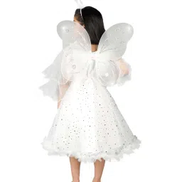 Ahhaaaa Kids White Cotton Sequence Dress image 2