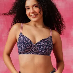 Clovia Navy Non Wired Padded T-Shirt Bra image 1