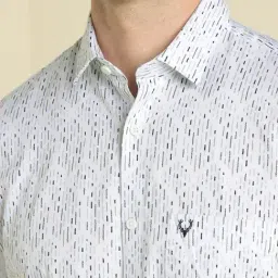 Allen Solly White Cotton Slim Fit Printed Shirt image 4